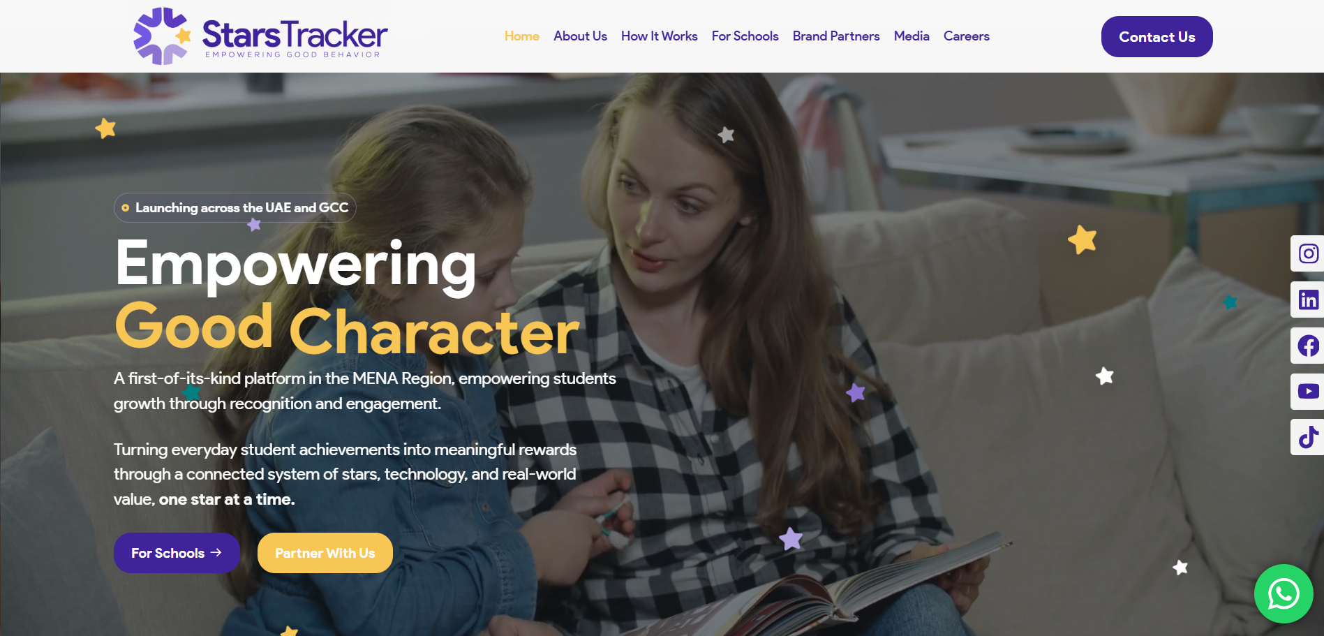 StarsTracker website homepage