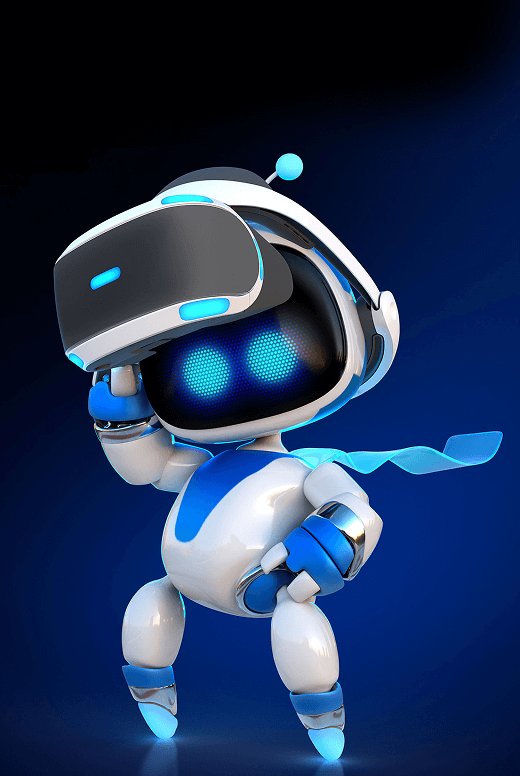 GACS supporting visual — DiggitGlobal's generative AI chatbot mascot, a white and silver robot head with a live voice-waveform display