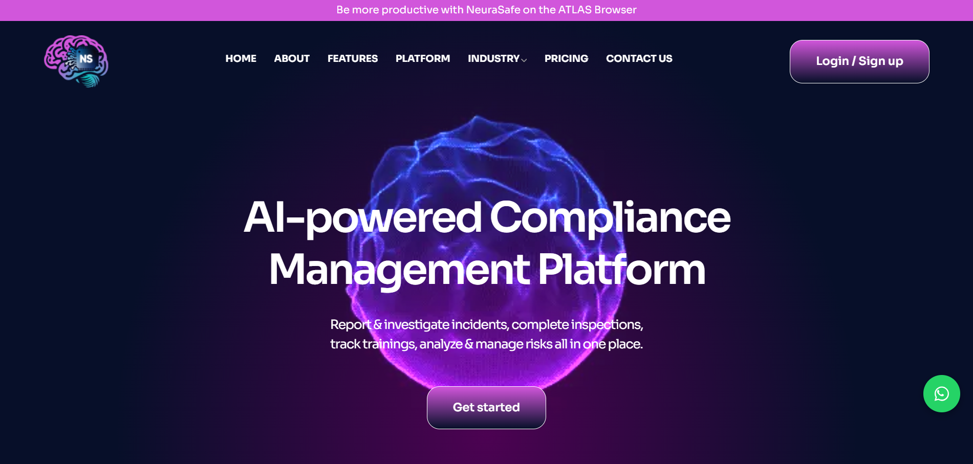 NeuraSafe website homepage